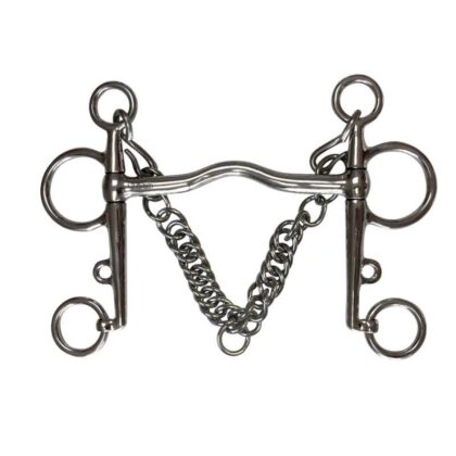 Bocado Pelham con puente INOX
